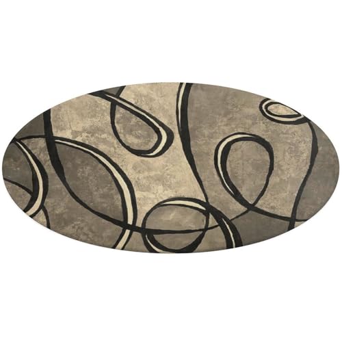 31,4 Zoll runde Fußmatte, rutschfeste Fußmatte für den Boden, Fußmatten für die Vordertür, Teppiche, Fußmatten für den Außen- oder Innenbereich, Druck „Vintage Swirls in Shades Abstract Painting Textu 31,4 Zoll runde Fußmatte, rutschfeste Fußmatte für den Boden, Fußmatten für die Vordertür, Teppiche, Fußmatten für den Außen- oder Innenbereich, Druck „Vintage Swirls in Shades Abstract Painting Textu von Anceky