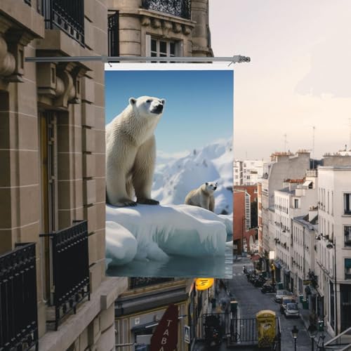 3x5 Fuß Flaggen Doppelseitige Flagge Außen Eisbär Pinguin Lustige Gartenflagge Willkommens-Hofbanner für Hausgarten Hof Rasen Innen-/Außendekor Flaggen Feiertagsbanner Schild von Anceky