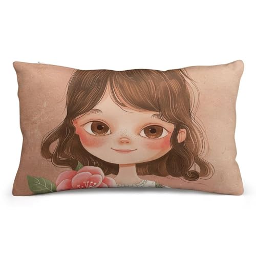 8"x12" Rechteckiger Kissenbezug mit großen Augen für Mädchen, doppelseitiger Plüsch-Kissenbezug mit Aufdruck für Couch, Sofa, Schlafzimmer 8"x12" Rechteckiger Kissenbezug mit großen Augen für Mädchen, doppelseitiger Plüsch-Kissenbezug mit Aufdruck für Couch, Sofa, Schlafzimmer von Anceky