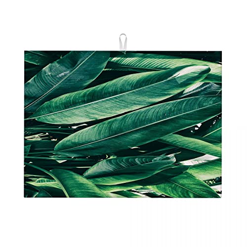 Abtropfmatten mit tropischen Pflanzen, grün, für Küchentheke, Blätter, Kaffeebar, Matte, maschinenwaschbar, groß, 45,7 x 61 cm Abtropfmatten mit tropischen Pflanzen, grün, für Küchentheke, Blätter, Kaffeebar, Matte, maschinenwaschbar, groß, 45,7 x 61 cm von Anceky