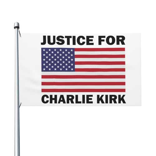 Amerika-Flagge „Justice For Charlie Kirk“, 91 x 152 cm, doppelseitige Außenflaggen, Banner für draußen, weiß Amerika-Flagge „Justice For Charlie Kirk“, 91 x 152 cm, doppelseitige Außenflaggen, Banner für draußen, weiß von Anceky