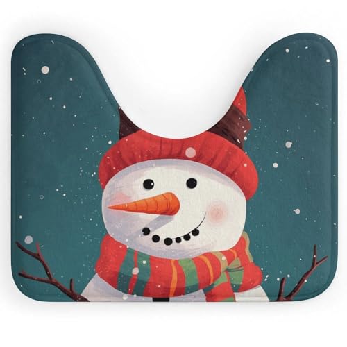 Anceky Badematte mit Weihnachts-Schneemann-Motiv, U-förmig, rutschfest, schnelltrocknend – super saugfähig, 40,6 x 50,8 cm, ultradünne Bodenmatten für Badezimmer, Schlafzimmer, Wohnzimmer Anceky Badematte mit Weihnachts-Schneemann-Motiv, U-förmig, rutschfest, schnelltrocknend – super saugfähig, 40,6 x 50,8 cm, ultradünne Bodenmatten für Badezimmer, Schlafzimmer, Wohnzimmer von Anceky