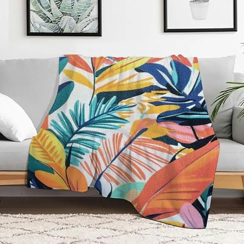 Anceky Blätter Maximalismus Fuzzyffy Weiche, gemütliche Decke, leichte Flanell-Dekodecke für Sofa, Reisen, Camping, Bett, Mehrzweckgeschenk 30x40in von Anceky