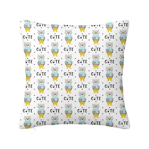 Anceky Dekorative quadratische Kissenbezüge mit Cartoon-Motiv, Bärenschal, lustiger Streber, superweicher Kissenbezug für Wohnzimmer, Schlafzimmer, Sofa, Couch, Kissenbezug, Erdgelb, 45,7 x 45,7 cm Anceky Dekorative quadratische Kissenbezüge mit Cartoon-Motiv, Bärenschal, lustiger Streber, superweicher Kissenbezug für Wohnzimmer, Schlafzimmer, Sofa, Couch, Kissenbezug, Erdgelb, 45,7 x 45,7 cm von Anceky