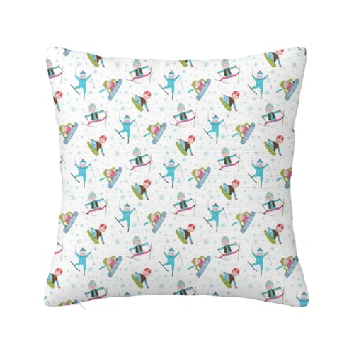 Anceky Dekorative quadratische Winter-Kissenbezüge, Snowboard-Ski-Hintergrund, superweicher Kissenbezug für Wohnzimmer, Schlafzimmer, Sofa, Couch, Kissenbezug, Mehrfarbig, 50,8 x 50,8 cm Anceky Dekorative quadratische Winter-Kissenbezüge, Snowboard-Ski-Hintergrund, superweicher Kissenbezug für Wohnzimmer, Schlafzimmer, Sofa, Couch, Kissenbezug, Mehrfarbig, 50,8 x 50,8 cm von Anceky