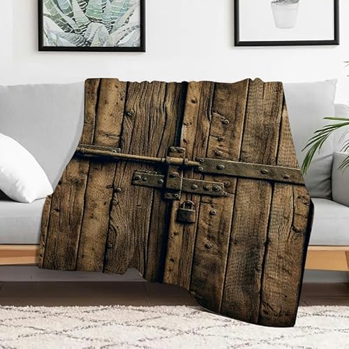 Anceky Flanelldecke aus verwittertem Holz, weiche, strapazierfähige, gemütliche Decke für Sofa, Couch, Bett, Reisen, Camping, Mehrzweckgeschenk für alle Jahreszeiten, 127 x 152 cm von Anceky