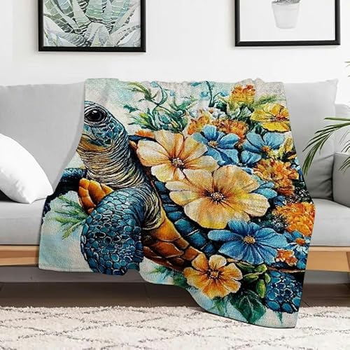 Anceky Flanelldecke mit Schildkrötenblumen, weiche, gemütliche, Flauschige Decke für Couch, Bett, Reisen, Camping, Mehrzweckgeschenk für alle Jahreszeiten, 101,6 x 127 cm Anceky Flanelldecke mit Schildkrötenblumen, weiche, gemütliche, Flauschige Decke für Couch, Bett, Reisen, Camping, Mehrzweckgeschenk für alle Jahreszeiten, 101,6 x 127 cm von Anceky