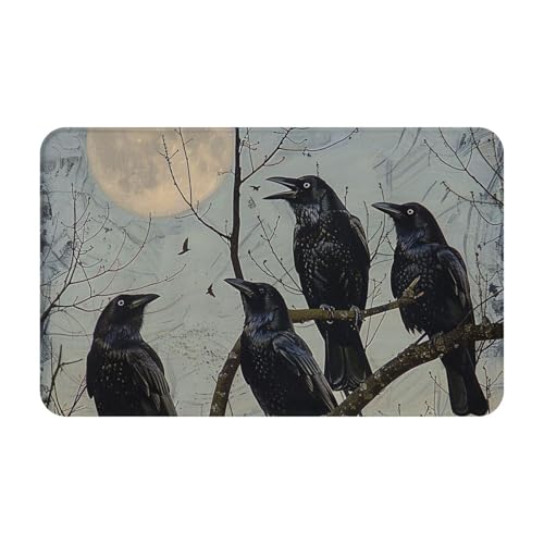 Anceky Fußmatte mit Aufdruck „Black Crow Birds, weich, rutschfest, für den Eingangsbereich, Fußmatten für Küchen- und Badezimmerböden, 50,8 x 80,9 cm Anceky Fußmatte mit Aufdruck „Black Crow Birds, weich, rutschfest, für den Eingangsbereich, Fußmatten für Küchen- und Badezimmerböden, 50,8 x 80,9 cm von Anceky