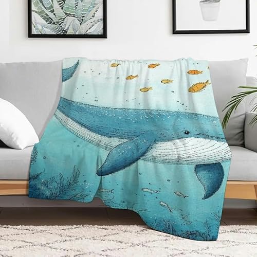 Anceky Fuzzyffy, weiche, gemütliche Decke mit Walfisch- und Motiv, strapazierfähiges Flanell, leicht, Mehrzweck-Geschenk für Sofa, Reisen, Camping, Bett, Stuhl, 101,6 x 127 cm Anceky Fuzzyffy, weiche, gemütliche Decke mit Walfisch- und Motiv, strapazierfähiges Flanell, leicht, Mehrzweck-Geschenk für Sofa, Reisen, Camping, Bett, Stuhl, 101,6 x 127 cm von Anceky