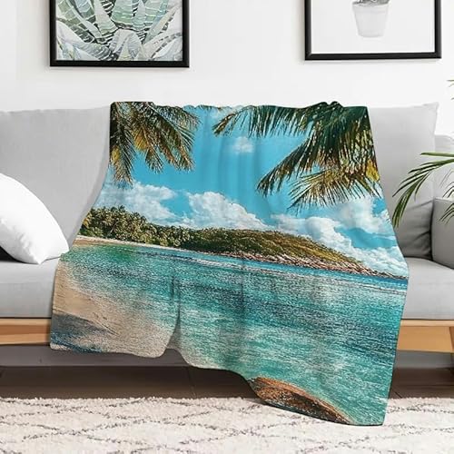 Anceky Fuzzyffy-Decke mit Palmenmotiv, weiche, gemütliche Decke, leichte Flanelldecke für Sofa, Reisen, Camping, Bett, Mehrzweckgeschenk, 127 x 152 cm Anceky Fuzzyffy-Decke mit Palmenmotiv, weiche, gemütliche Decke, leichte Flanelldecke für Sofa, Reisen, Camping, Bett, Mehrzweckgeschenk, 127 x 152 cm von Anceky