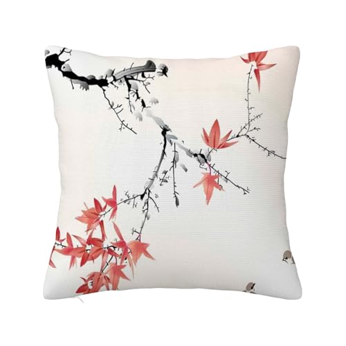 Anceky Japanische dekorative Kissenbezüge mit verstecktem Reißverschluss, Kirschbaumzweig-Motiv, schrumpffreier Kissenbezug für Couch, Sofa, Schlafzimmer, Auto, Wohnzimmer, Schwarz, 50,8 x 50,8 cm Anceky Japanische dekorative Kissenbezüge mit verstecktem Reißverschluss, Kirschbaumzweig-Motiv, schrumpffreier Kissenbezug für Couch, Sofa, Schlafzimmer, Auto, Wohnzimmer, Schwarz, 50,8 x 50,8 cm von Anceky