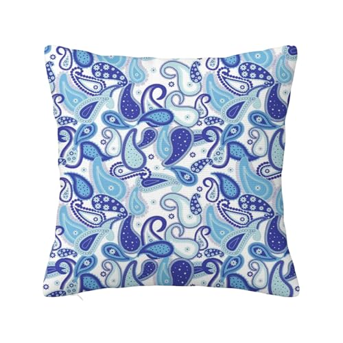 Anceky Kissenbezüge mit Paisley-Dekor, persisches Blattdesign, weicher, doppelseitiger Couch-Kissenbezüge aus Plüsch für Kissen, Sofa, Wohnzimmer, Heimdekoration, Blau, 50,8 x 50,8 cm Anceky Kissenbezüge mit Paisley-Dekor, persisches Blattdesign, weicher, doppelseitiger Couch-Kissenbezüge aus Plüsch für Kissen, Sofa, Wohnzimmer, Heimdekoration, Blau, 50,8 x 50,8 cm von Anceky