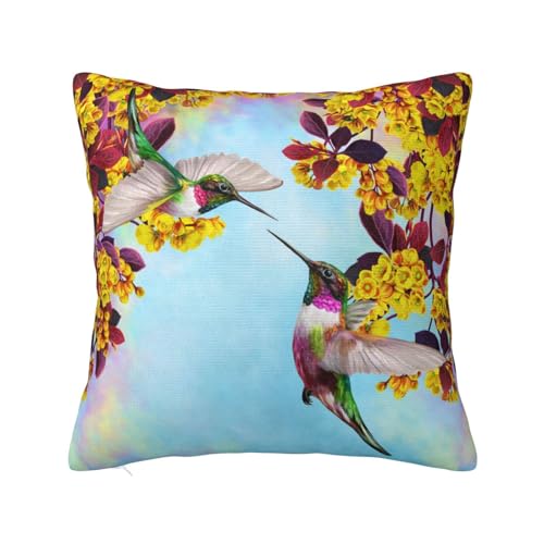 Anceky Kissenbezüge mit Zwei kleinen Kolibris, 24 x 24 Zoll, mit Reißverschluss, doppelseitiger Plüsch, für Couch, Wohnzimmer, Schlafzimmer Anceky Kissenbezüge mit Zwei kleinen Kolibris, 24 x 24 Zoll, mit Reißverschluss, doppelseitiger Plüsch, für Couch, Wohnzimmer, Schlafzimmer von Anceky
