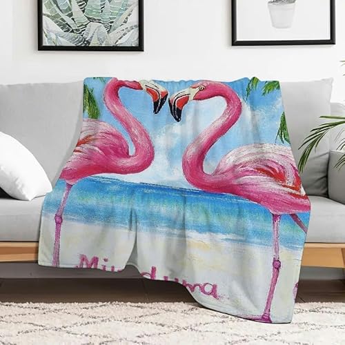 Anceky Leichte Flanelldecke mit Flamingo-Motiv, Strand, Sommer, weiche, strapazierfähige Mehrzweckdecke für Sofa, Reisen, Camping, Bett, Stuhl, 127 x 152 cm Anceky Leichte Flanelldecke mit Flamingo-Motiv, Strand, Sommer, weiche, strapazierfähige Mehrzweckdecke für Sofa, Reisen, Camping, Bett, Stuhl, 127 x 152 cm von Anceky
