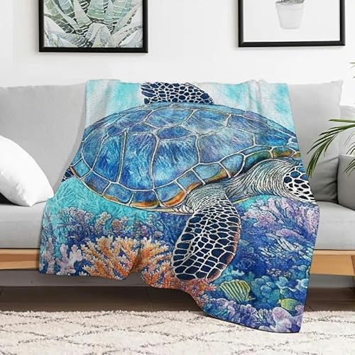Anceky Leichte Flanelldecke mit Schildkrötenkorallen und Motiv, gemütliche, dekorative Mehrzweck-Geschenkdecke für Sofa, Reisen, Camping, Bett, Stuhl, 101,6 x 127 cm Anceky Leichte Flanelldecke mit Schildkrötenkorallen und Motiv, gemütliche, dekorative Mehrzweck-Geschenkdecke für Sofa, Reisen, Camping, Bett, Stuhl, 101,6 x 127 cm von Anceky