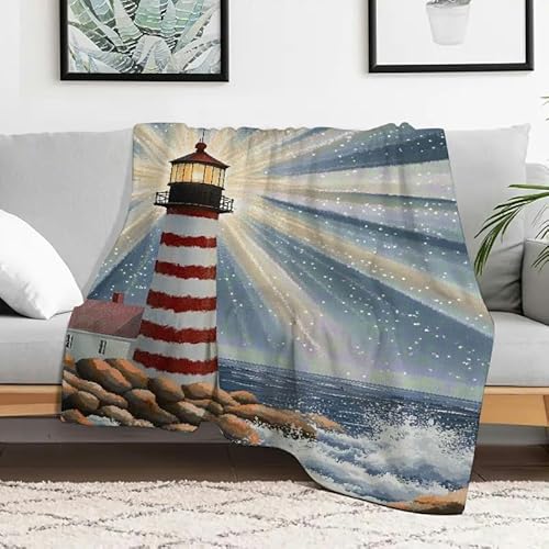 Anceky Lighthouse Starburst Rocky Shore Leichte Flanelldecke, gemütliches dekoratives Geschenk für Sofa, Reisen, Camping, Bett, Stuhl, 40 x 50 Zoll Anceky Lighthouse Starburst Rocky Shore Leichte Flanelldecke, gemütliches dekoratives Geschenk für Sofa, Reisen, Camping, Bett, Stuhl, 40 x 50 Zoll von Anceky