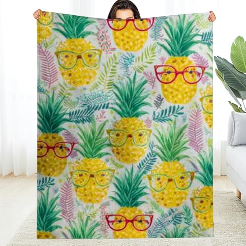 Anceky Pines Glasses Kitsch Leichte Decke, gemütlicher, reißfester Flanell für Sofa, Reisen, Camping, Bett, Mehrzweck-Geschenkdecke 50 * 60 Zoll von Anceky