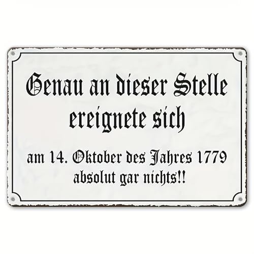 Anceky Vintage Aluminium Metall Zeichen Nichts Passiert Hier Humor Plaque Wand Decor 12x8 zoll Rasen von Anceky