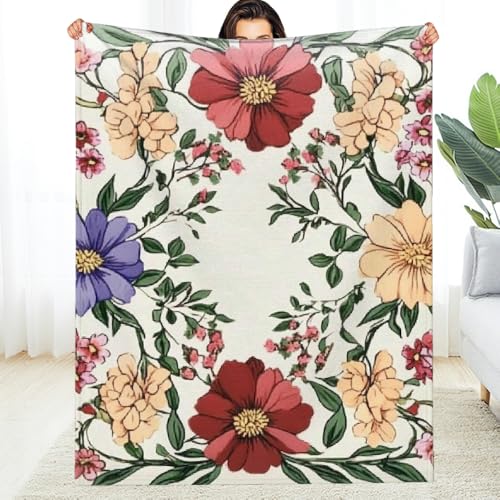 Anceky Weiche Flanelldecke mit Blumenmuster, leichte Mehrzweckdecke für Sofa, Reisen, Camping, Bett, Stuhl, ganzjähriger Komfort, 101,6 x 127 cm Anceky Weiche Flanelldecke mit Blumenmuster, leichte Mehrzweckdecke für Sofa, Reisen, Camping, Bett, Stuhl, ganzjähriger Komfort, 101,6 x 127 cm von Anceky