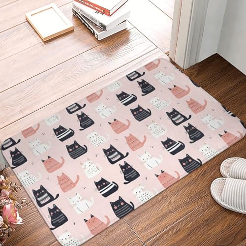 Badezimmerteppich mit buntem, süßem Katzen-Print, rutschfest, waschbar, 40,6 x 61 cm, Badematte, Badteppiche für Badezimmerdekor, weiche Boden-Fußmatte, Küchenteppiche, waschbarer Teppich für die Bade Badezimmerteppich mit buntem, süßem Katzen-Print, rutschfest, waschbar, 40,6 x 61 cm, Badematte, Badteppiche für Badezimmerdekor, weiche Boden-Fußmatte, Küchenteppiche, waschbarer Teppich für die Bade von Anceky