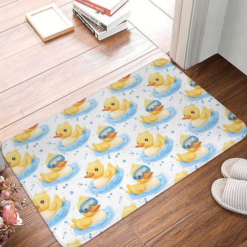 Badezimmerteppich mit süßem Enten-Schwimm-1-Aufdruck, rutschfest, waschbar, 40,6 x 61 cm, Badematte, Badteppiche für Badezimmerdekor, weiche Boden-Fußmatte, Küchenteppiche, waschbarer Teppich für die Badezimmerteppich mit süßem Enten-Schwimm-1-Aufdruck, rutschfest, waschbar, 40,6 x 61 cm, Badematte, Badteppiche für Badezimmerdekor, weiche Boden-Fußmatte, Küchenteppiche, waschbarer Teppich für die von Anceky