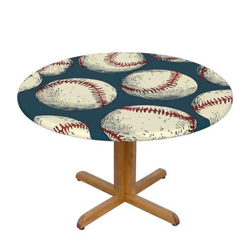 Baseball Sitches Tischdecke mit elastischem Rand, Dehnbare Vintage-Tischdecke für 45-50 Zoll große Tische, wasserdichter Schutz für Essenspartys im Innen- und Außenbereich Baseball Sitches Tischdecke mit elastischem Rand, Dehnbare Vintage-Tischdecke für 45-50 Zoll große Tische, wasserdichter Schutz für Essenspartys im Innen- und Außenbereich von Anceky