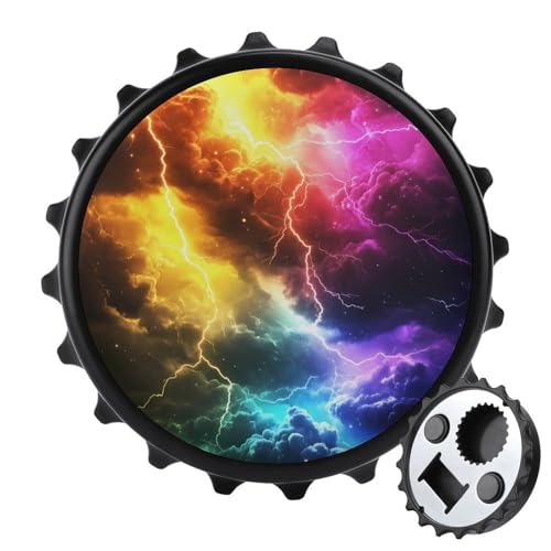 Bunte Donner-Kühlschrankmagnete, rund, magnetisch, lustiger Flaschenöffner für Zuhause, Küche, Büro, Schwarz Bunte Donner-Kühlschrankmagnete, rund, magnetisch, lustiger Flaschenöffner für Zuhause, Küche, Büro, Schwarz von Anceky