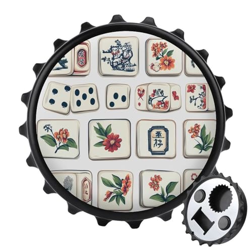 Chinesische Mahjong-Kühlschrankmagnete, rund, magnetisch, lustiger Flaschenöffner für Zuhause, Küche, Büro, Schwarz Chinesische Mahjong-Kühlschrankmagnete, rund, magnetisch, lustiger Flaschenöffner für Zuhause, Küche, Büro, Schwarz von Anceky