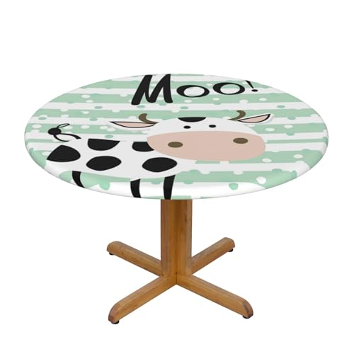 Cow Moo Tischdecke mit elastischem Rand, niedliche, Dehnbare Tischdecke für 45-50 Zoll große Tische, wasserdichter Schutz für Essenspartys im Innen- und Außenbereich Cow Moo Tischdecke mit elastischem Rand, niedliche, Dehnbare Tischdecke für 45-50 Zoll große Tische, wasserdichter Schutz für Essenspartys im Innen- und Außenbereich von Anceky