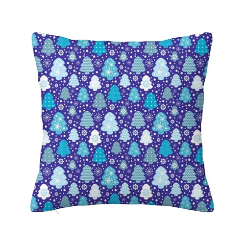 Dekorative quadratische Kissenbezüge für den Winter, Schneeflocken-Silhouetten, Kiefer, superweicher Kissenbezug für Wohnzimmer, Schlafzimmer, Sofa, Couch, Kissenbezug, Violettblau, Blau, 45,7 x 45,7 Dekorative quadratische Kissenbezüge für den Winter, Schneeflocken-Silhouetten, Kiefer, superweicher Kissenbezug für Wohnzimmer, Schlafzimmer, Sofa, Couch, Kissenbezug, Violettblau, Blau, 45,7 x 45,7 von Anceky