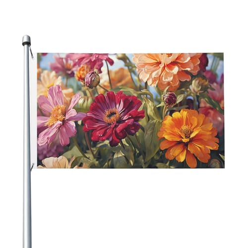 Flagge, 91 x 152 cm, doppelseitige Außenflagge, bunte Frühlings- und Sommerblumen, lustige Gartenflagge, Willkommensbanner für den Hausgarten Flagge, 91 x 152 cm, doppelseitige Außenflagge, bunte Frühlings- und Sommerblumen, lustige Gartenflagge, Willkommensbanner für den Hausgarten von Anceky