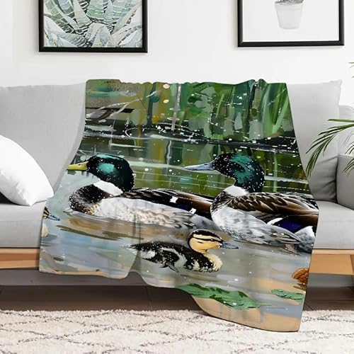Flanelldecke mit Ententeich-Entenküken, leicht, weich, warm, Mehrzweck-Geschenkdecke für Sofa, Reisen, Camping, Bett, Stuhl, 127 x 152 cm Flanelldecke mit Ententeich-Entenküken, leicht, weich, warm, Mehrzweck-Geschenkdecke für Sofa, Reisen, Camping, Bett, Stuhl, 127 x 152 cm von Anceky