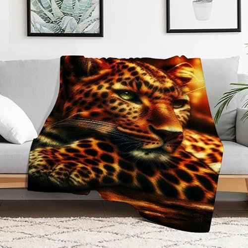 Flanelldecke mit Leoparden-Rosettenmuster, weich, warm, strapazierfähig, Mehrzweck-Geschenkdecke für Sofa, Reisen, Camping, Bett, Stuhl, 101,6 x 127 cm Flanelldecke mit Leoparden-Rosettenmuster, weich, warm, strapazierfähig, Mehrzweck-Geschenkdecke für Sofa, Reisen, Camping, Bett, Stuhl, 101,6 x 127 cm von Anceky