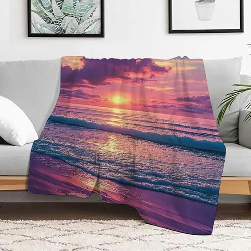Flanelldecke mit Sonnenuntergang, Strand, weich, warm, leicht, Mehrzweck-Geschenkdecke für Sofa, Reisen, Camping, Bett, Stuhl, 127 x 152 cm Flanelldecke mit Sonnenuntergang, Strand, weich, warm, leicht, Mehrzweck-Geschenkdecke für Sofa, Reisen, Camping, Bett, Stuhl, 127 x 152 cm von Anceky