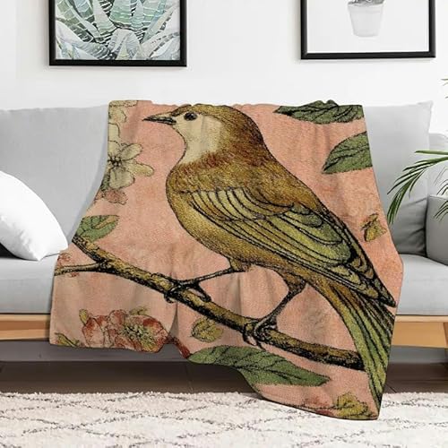 Flanelldecke mit Vogelzweigen und Blumen, weich, warm, leicht, Mehrzweckdecke für Sofa, Reisen, Camping, Bett, Stuhl, 127 x 152 cm Flanelldecke mit Vogelzweigen und Blumen, weich, warm, leicht, Mehrzweckdecke für Sofa, Reisen, Camping, Bett, Stuhl, 127 x 152 cm von Anceky