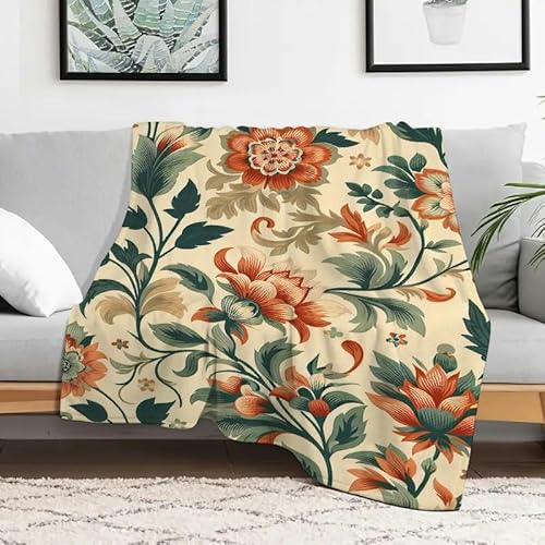 Flanelldecke mit bunten Blumen und Blättern, weich, warm, gemütlich, dekorative Decke für Sofa, Reisen, Camping, Bett, Mehrzweckgeschenk, 101,6 x 127 cm Flanelldecke mit bunten Blumen und Blättern, weich, warm, gemütlich, dekorative Decke für Sofa, Reisen, Camping, Bett, Mehrzweckgeschenk, 101,6 x 127 cm von Anceky