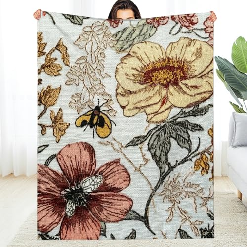 Flower Bug Lace Fuzzyffy Weiche, gemütliche Decke, warme, reißfeste Dekodecke für Sofa, Reisen, Camping, Bett, Mehrzweckgeschenk, 101,6 x 127 cm von Anceky