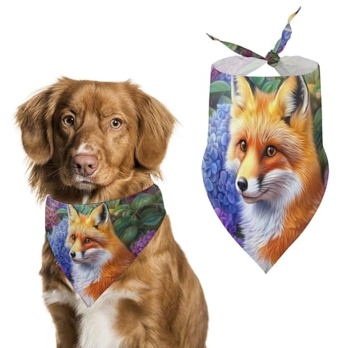 Fox Hundehalstuch mit bunten Blumen, verstellbar, für kleine und mittelgroße Hunde und Katzen Fox Hundehalstuch mit bunten Blumen, verstellbar, für kleine und mittelgroße Hunde und Katzen von Anceky