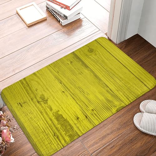 Gelber Badezimmerteppich mit hellem Holzmaserungsdruck, rutschfest, waschbar, 40,6 x 61 cm, Badematte, Badteppiche für Badezimmerdekor, weiche Bodentürmatte, Küchenteppiche, waschbarer Teppich für die von Anceky