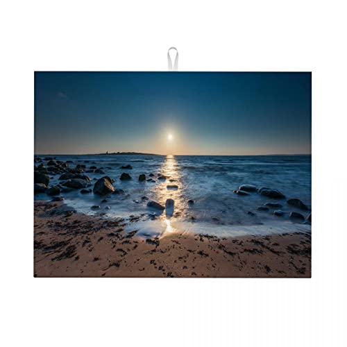 Geschirrmatte mit Strandblick, Strandfotografie, weiße Küchenmatte, Mikrofaser, ultrasaugfähig, groß, 45,7 x 61 cm Geschirrmatte mit Strandblick, Strandfotografie, weiße Küchenmatte, Mikrofaser, ultrasaugfähig, groß, 45,7 x 61 cm von Anceky