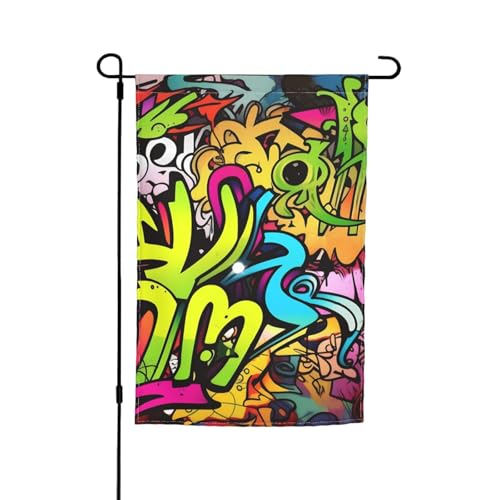 Graffiti-Zeichnungsflagge, 30,5 x 45,7 cm, doppelseitige Gartenflagge für den Innenbereich, Wandkunst, zum Aufhängen, Poster, großes Banner, Schild, Hof, Hausflaggen für draußen Graffiti-Zeichnungsflagge, 30,5 x 45,7 cm, doppelseitige Gartenflagge für den Innenbereich, Wandkunst, zum Aufhängen, Poster, großes Banner, Schild, Hof, Hausflaggen für draußen von Anceky