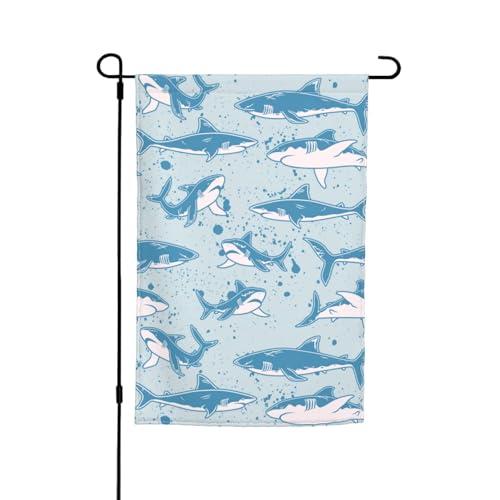 Hai-Gartenflaggen, 30,5 x 45,7 cm, doppelseitig, Frühlings-Gartenflaggen für draußen, kleine saisonale Gartenflaggen, Gartendekoration für draußen, Dekoration für Zuhause, Hof, Terrasse, Rasen von Anceky