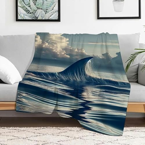 Haifischflossen-Flanelldecke, weiche, gemütliche, multifunktionale Dekodecke für Sofa, Couch, Bett, Reisen, Camping, ganzjährige Wärme und Komfort, flauschiges Plüschgeschenk für Erwachsene und Kinder von Anceky