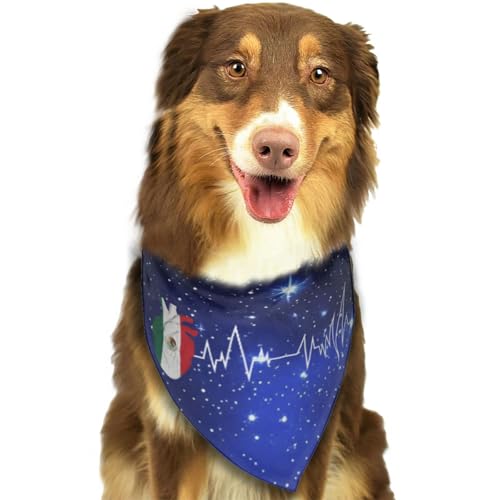 Herzschlag der mexikanischen Flagge für mexikanischen Stolz, weiches Hunde-Bandana, Dreieckstuch, Haustier-Zubehör für Hunde und Katzen84 Herzschlag der mexikanischen Flagge für mexikanischen Stolz, weiches Hunde-Bandana, Dreieckstuch, Haustier-Zubehör für Hunde und Katzen84 von Anceky