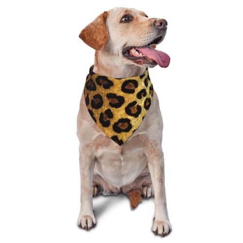 Hundehalstuch, Dreieckstuch, Haustierlätzchen für den täglichen Gebrauch und als Geburtstagsgeschenk für Katzen und Hunde, Goldener Leopardenglitzer Hundehalstuch, Dreieckstuch, Haustierlätzchen für den täglichen Gebrauch und als Geburtstagsgeschenk für Katzen und Hunde, Goldener Leopardenglitzer von Anceky