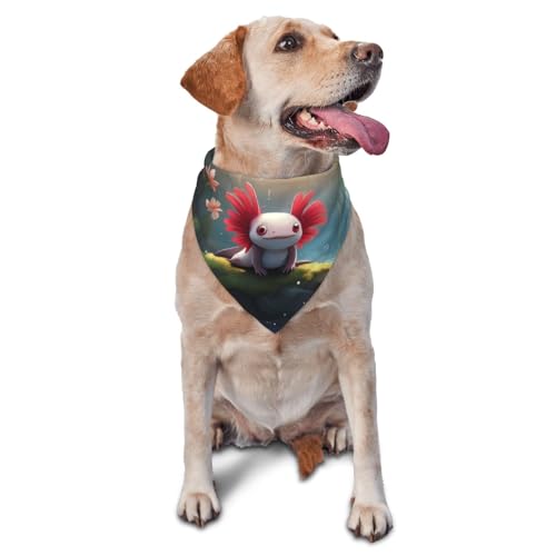 Hundehalstuch, Dreieckstuch, Haustierlätzchen für den täglichen Gebrauch und als Geburtstagsgeschenk für Katzen und Hunde – Teich, süßer Axolotl Hundehalstuch, Dreieckstuch, Haustierlätzchen für den täglichen Gebrauch und als Geburtstagsgeschenk für Katzen und Hunde – Teich, süßer Axolotl von Anceky