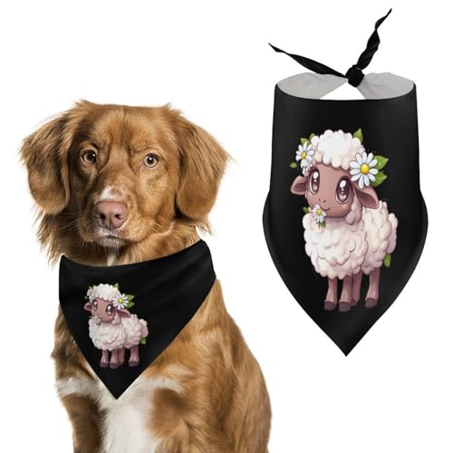 Hundehalstuch mit süßem Schaf und Blume, verstellbar, dreieckig, für kleine und mittelgroße Hunde und Katzen Hundehalstuch mit süßem Schaf und Blume, verstellbar, dreieckig, für kleine und mittelgroße Hunde und Katzen von Anceky