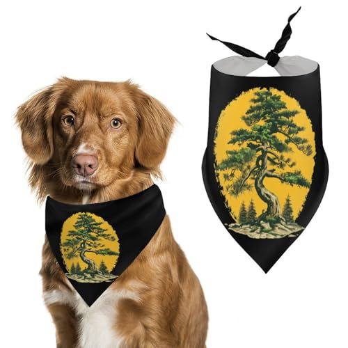 Hundehalstücher mit Bonsai- und japanischem Baum-Aufdruck, originelles Haustier-Dreieckstuch, Welpen-Taschentuch für kleine, mittelgroße und große Hunde, Katzen, Kaninchen Hundehalstücher mit Bonsai- und japanischem Baum-Aufdruck, originelles Haustier-Dreieckstuch, Welpen-Taschentuch für kleine, mittelgroße und große Hunde, Katzen, Kaninchen von Anceky