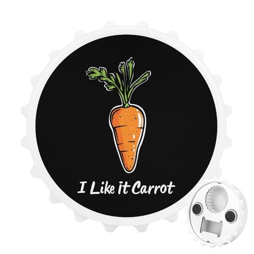 Kühlschrankmagnete mit Aufschrift „I Like It Carrot, rund, magnetisch, lustiger Flaschenöffner für Zuhause, Küche, Büro, Weiß Kühlschrankmagnete mit Aufschrift „I Like It Carrot, rund, magnetisch, lustiger Flaschenöffner für Zuhause, Küche, Büro, Weiß von Anceky