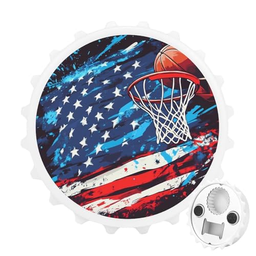 Kühlschrankmagnete mit Basketballkörben und USA-Flagge, rund, magnetisch, lustiger Flaschenöffner für Zuhause, Küche, Büro, Weiß Kühlschrankmagnete mit Basketballkörben und USA-Flagge, rund, magnetisch, lustiger Flaschenöffner für Zuhause, Küche, Büro, Weiß von Anceky